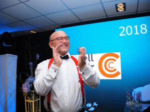 Gregg Wallace on stage at Cornwall Business Awards